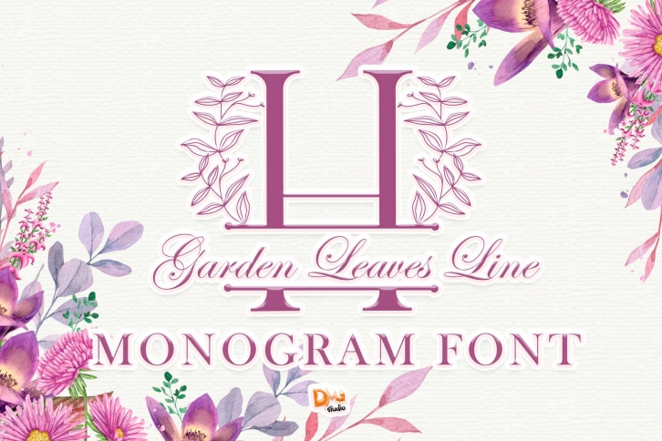 Garden Leaves Line Font Download