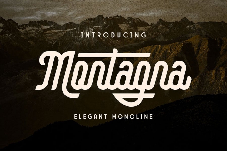 Montagna - Elegant Monoline Font Download