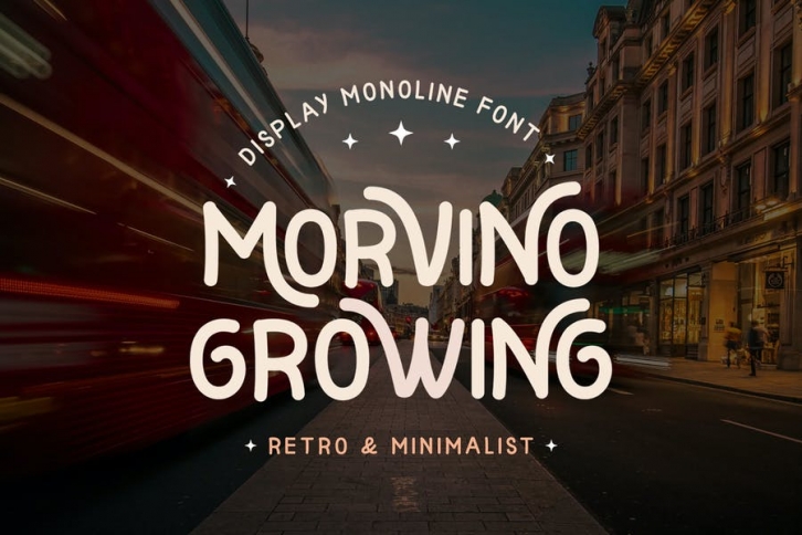 Morvino Growing - Retro Monoline font Font Download