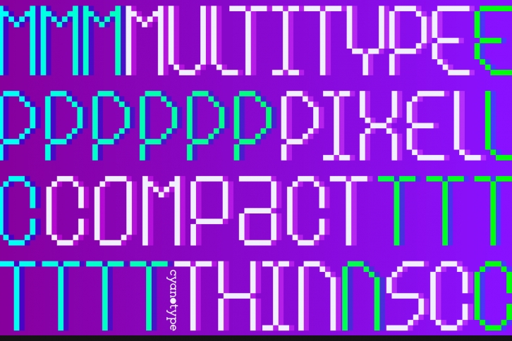 MultiType Pixel Compact Thin Font Download