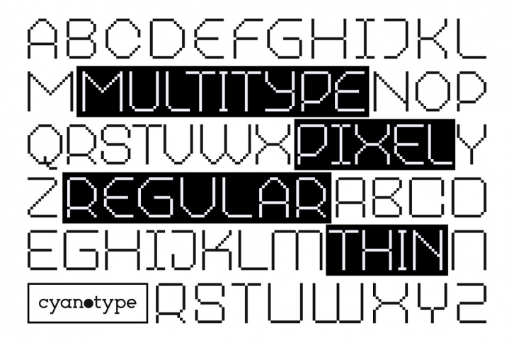 MultiType Pixel Regular Thin Font Download
