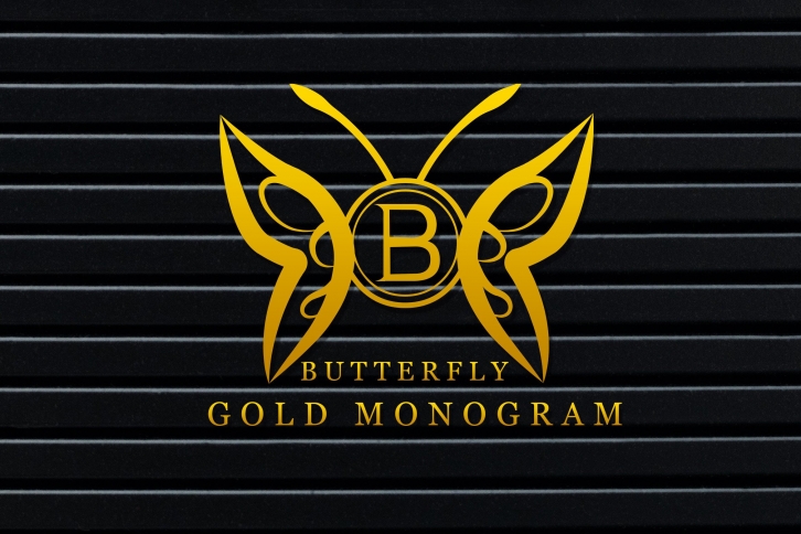Butterfly Gold Monogram Font Download