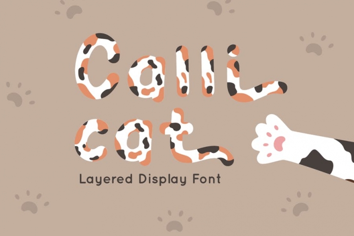 Calli Cat - Layered Display Font Font Download