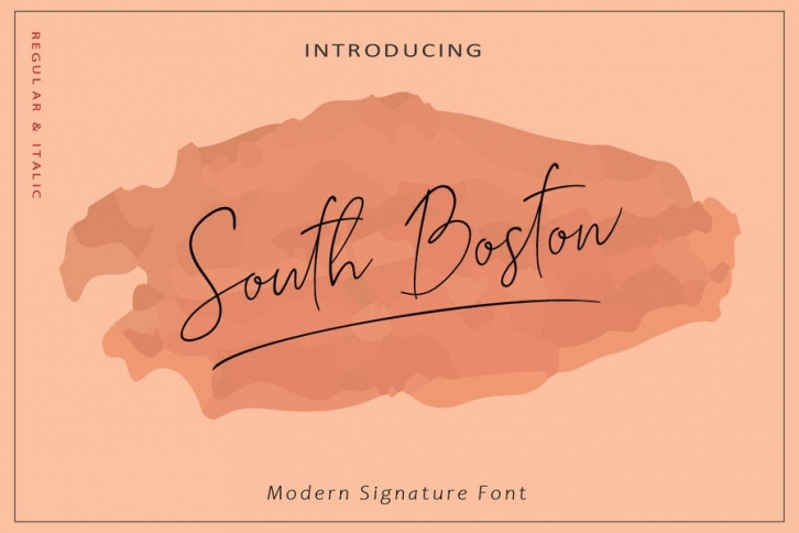 AM South Boston - Modern Signature Font Download