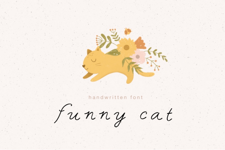Funny cat | Handwritten Font Font Download
