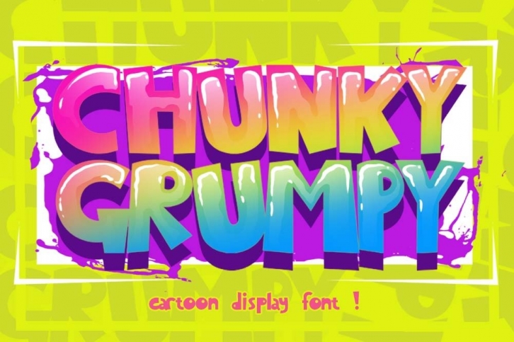 CHUNKY GRUMPY cartoon display Font Download