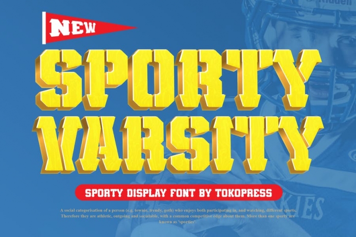Sporty Varsity - Stencil Font Font Download