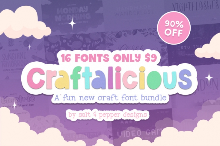 The Craftalicious Font Bundle (Font Bundles, Cheap Fonts, Cute Fonts) Font Download
