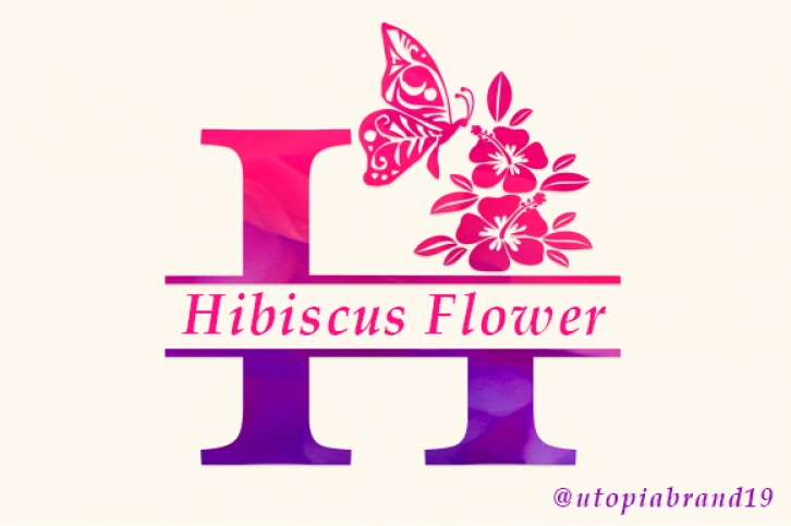 Hibiscus Flower Monogram Font Download
