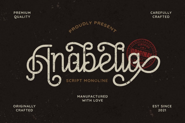 Anabelia - Vintage Monoline Font Download