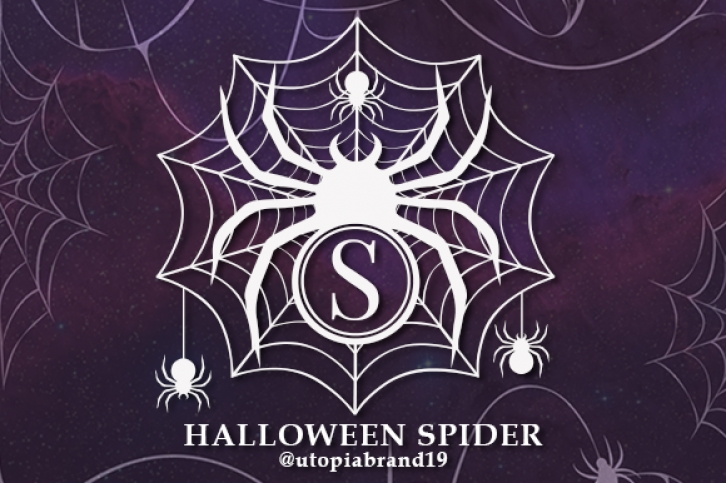Halloween Spider Monogram Font Download