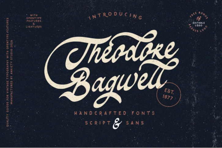 Theodore Bagwell - Font Duo ( Extras) Font Download