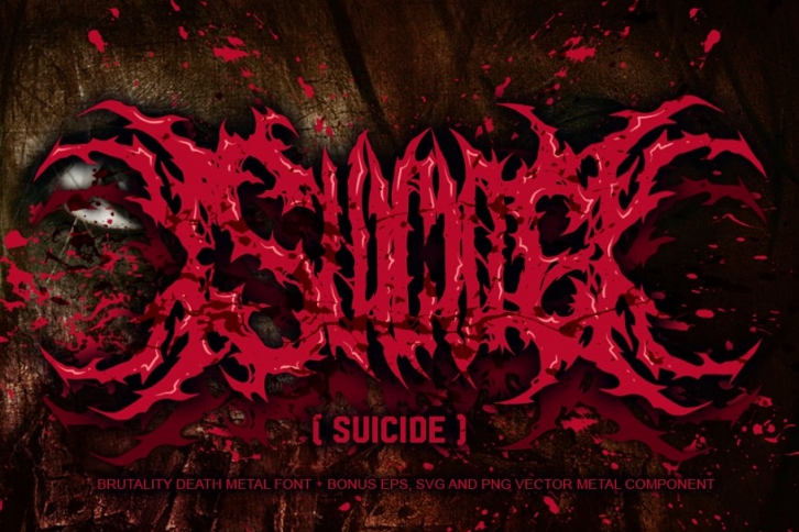 SUICIDE (brutal death metal font #2) Font Download