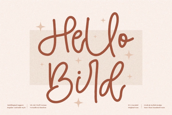 Hello Bird Monoline Script Font Download