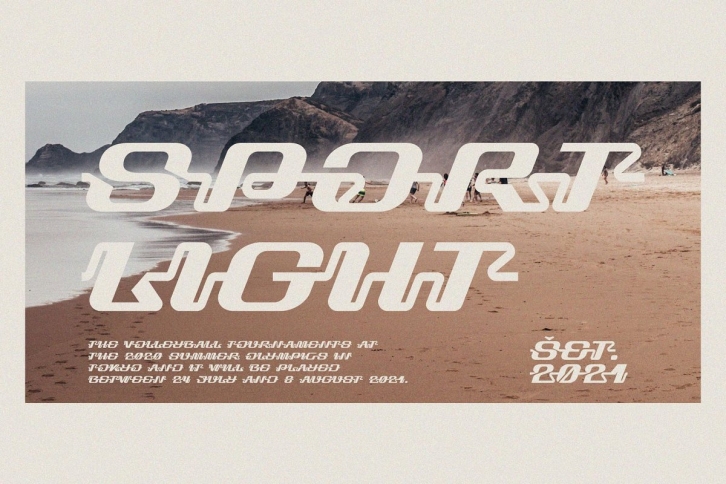 Sportlight retro oblique line font Font Download