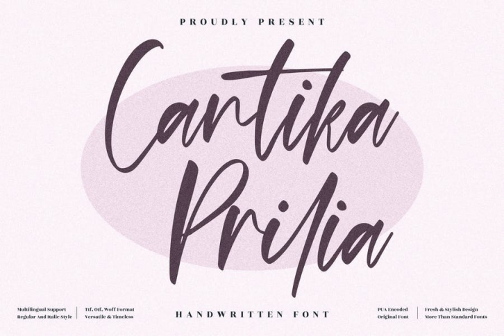 Cantika Prilia Handwritten Script LS Font Download