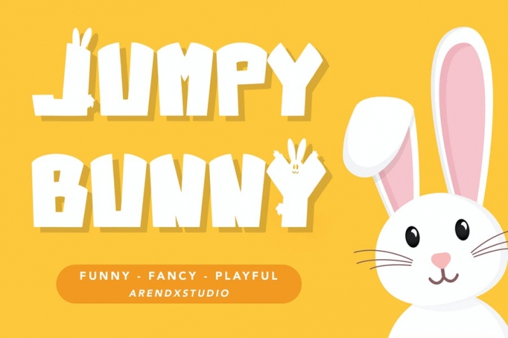 Jumpy Bunny - Cute Display Font Font Download