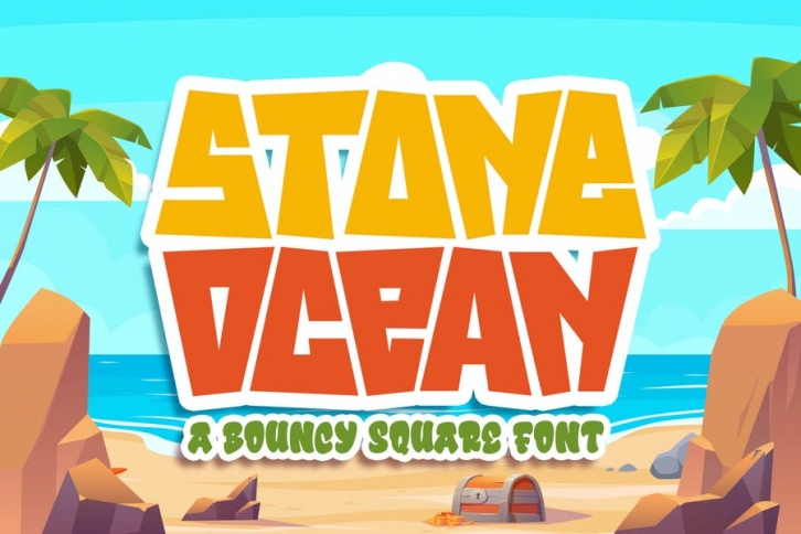 Stone Ocean a Bouncy Square Font Font Download
