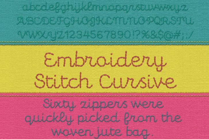 Embroidery Stitch Cursive Bold Font Download