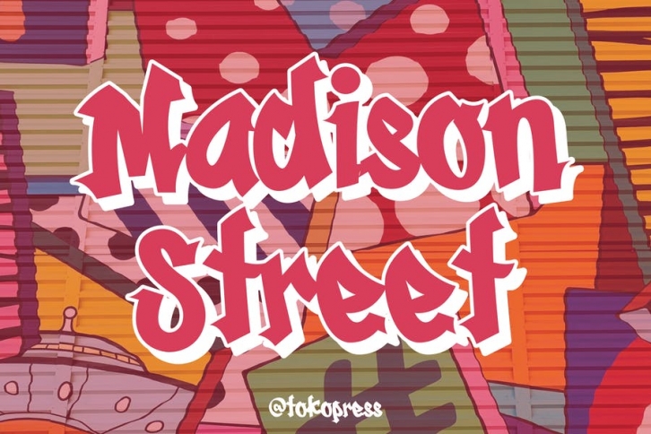 Madison Street - graffiti font Font Download
