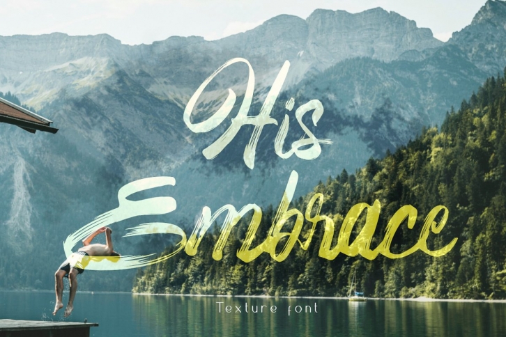 His Embrace Texture Brush Font Download
