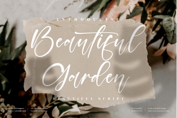 Beautiful Garden - Beautiful Script Font Font Download