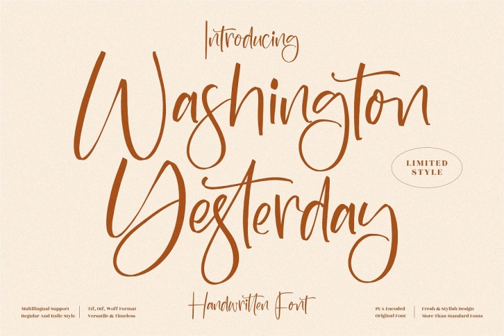 Washington Yesterday Handwritten Font Download