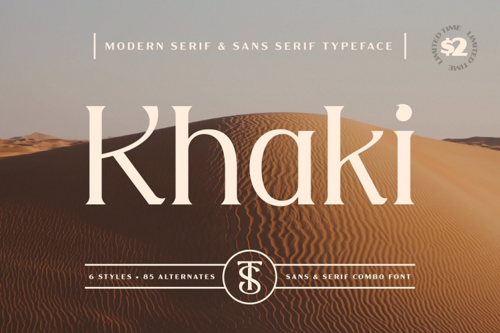 Khaki – Modern Serif  Sans Combo Font Download