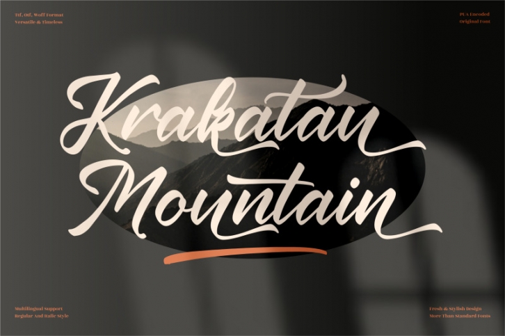 Krakatau Mountain - Modern Calligraphy Font Font Download