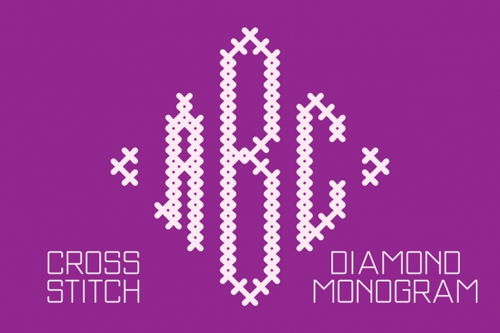 Cross Stitch Diamond Monogram Font Download