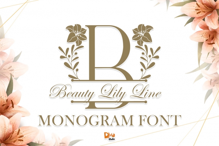 Beauty Lily Line Monogram Font Download