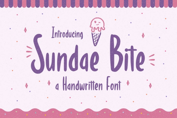Sundae Bite – Fun Handwritten Font Font Download