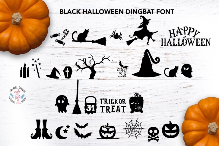 Black Halloween Dingbat Font Download