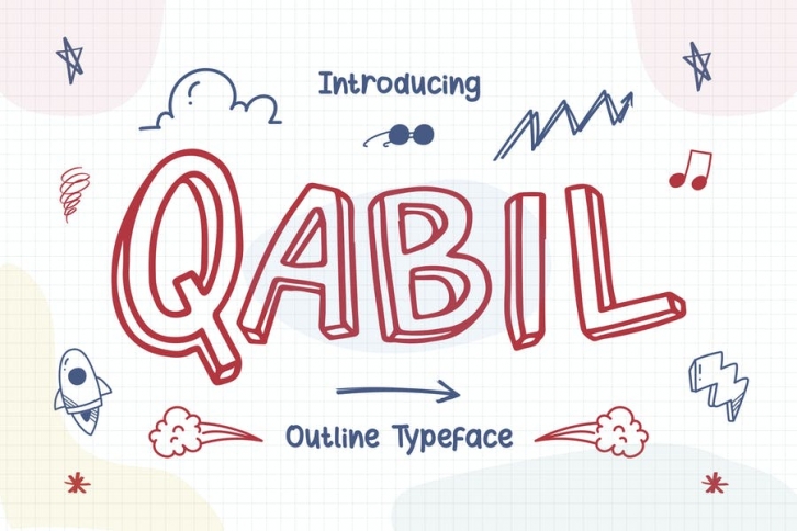 Qabil – Outline Typeface Font Download