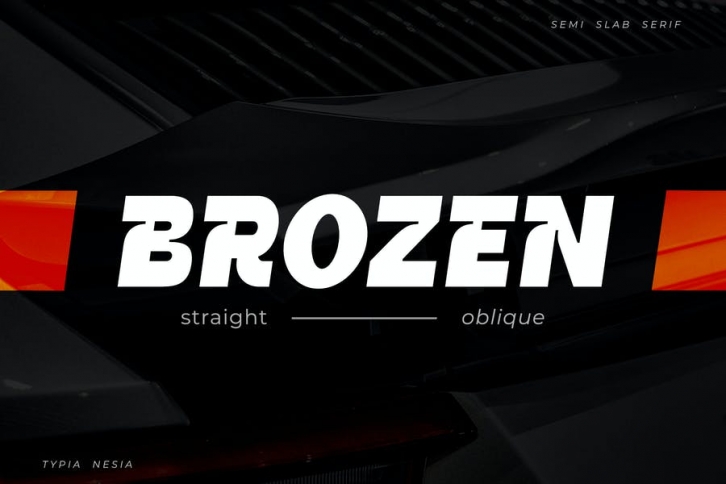 Brozen Sport Racing Game Slab Serif Font Download