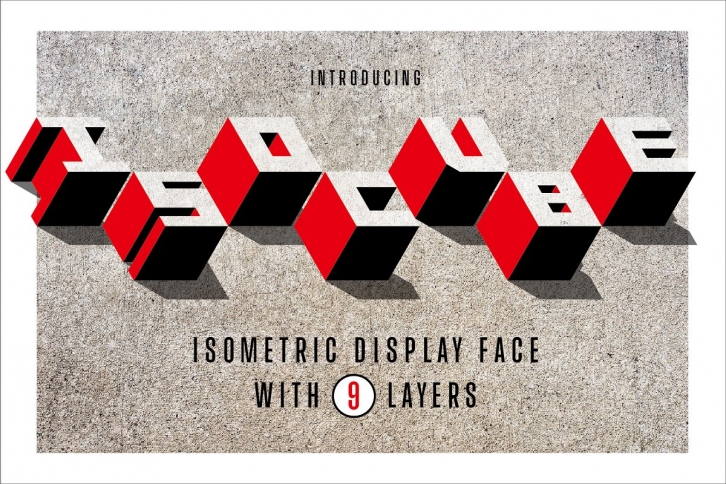 Isocube – Layered Isometric Face Font Download