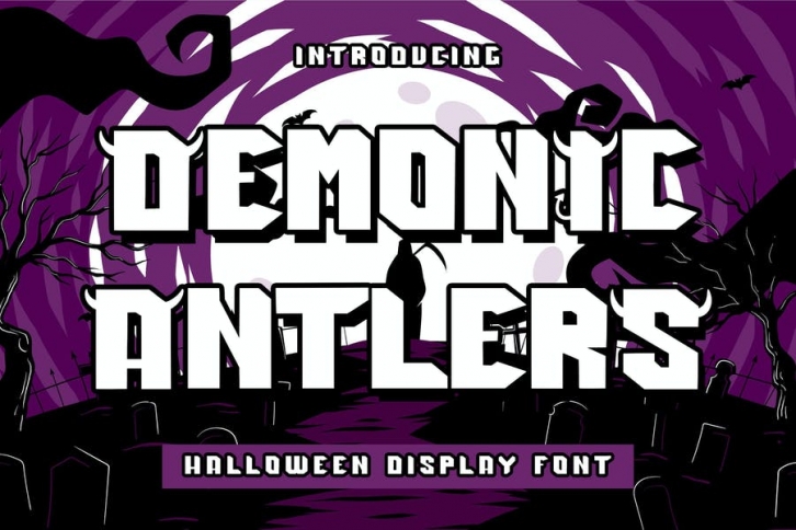 DemonicAntlers - Halloween Display Font Font Download