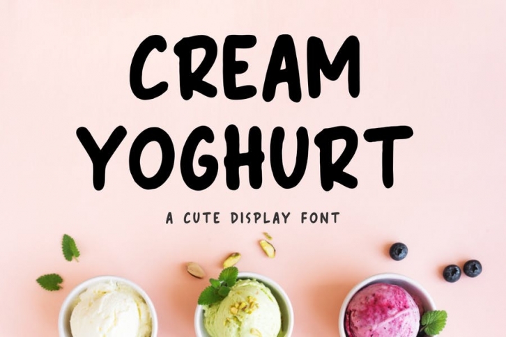 Cream Yoghurt - Cute Display Font Font Download