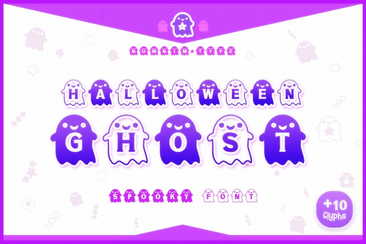 Halloween Ghost Monogram Display  Boo Procreate Font Download
