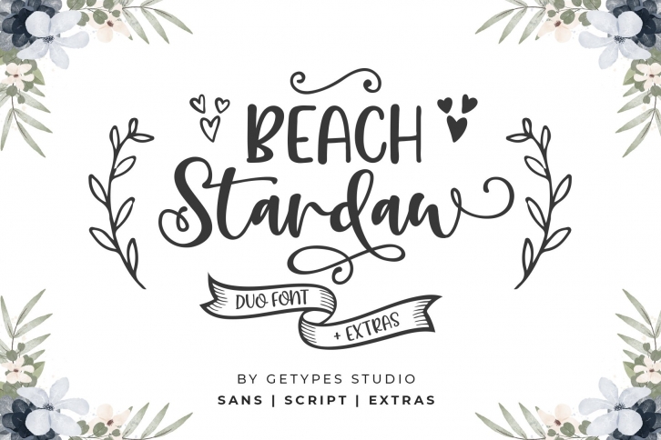 Beach Stardaw Duo With Extras Font Download