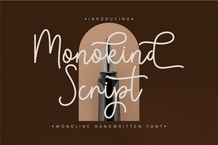 Monokind Script - Monoline Handwritten Font Font Download