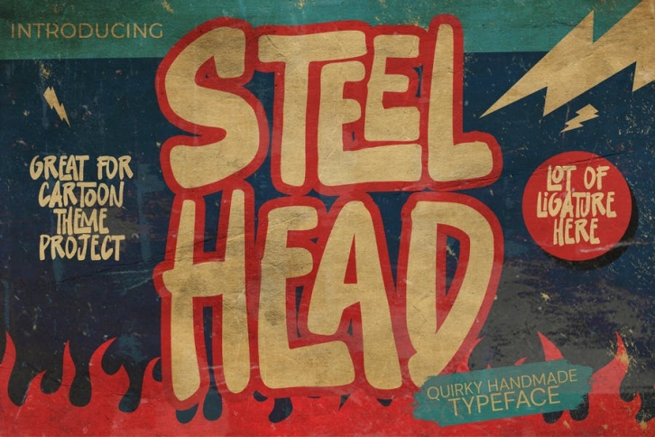 Steelhead - ligature cartoon font Font Download