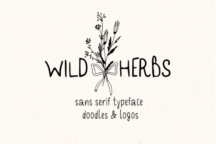 Wild Herbs Rustic Font Doodles Logos Font Download