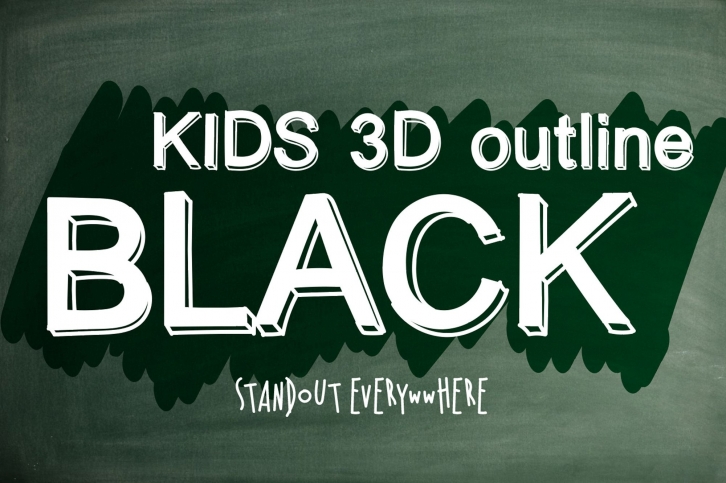 Kids 3D Outline Black Font Download