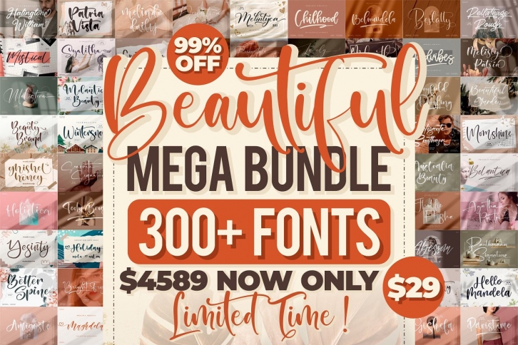 SALE! Beautiful Mega Bundle Font Download