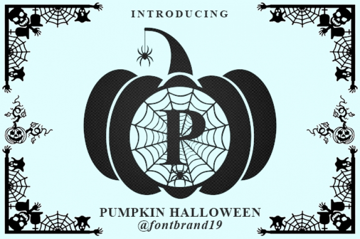 Pumpkin Halloween Monogram Font Download