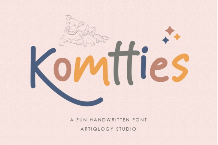 Komtties - A Fun Handwritten Font Font Download