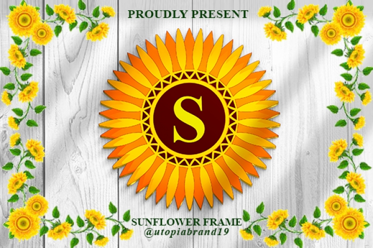 Sunflower Frame Monogram Font Download