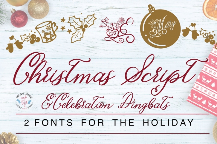 Christmas Script and Celebrations Dingbat Duo Font Download