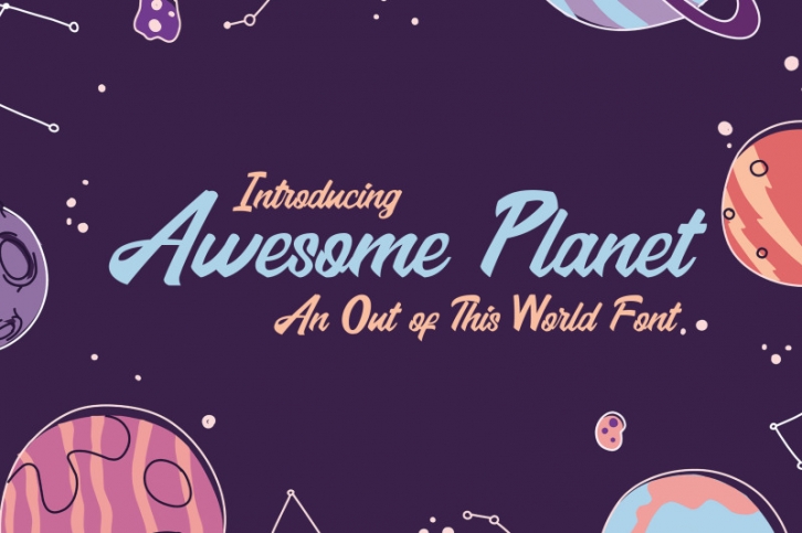 Awesome Planet (Craft Fonts, Cricut Fonts, Cute Fonts) Font Download